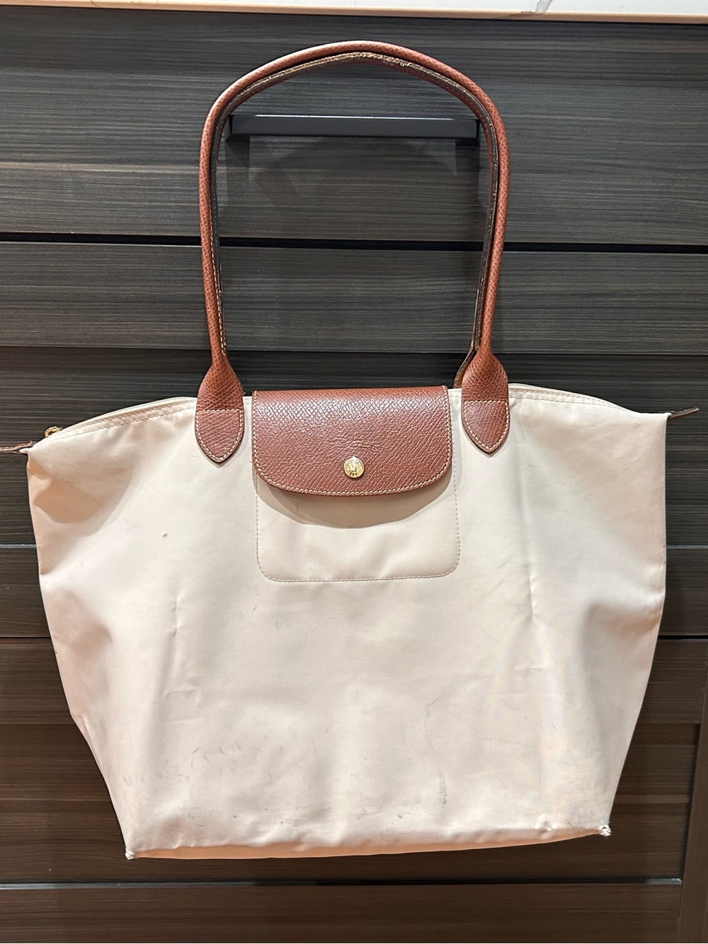Longchamp Le Pliage Large Tote Bag + Organizer Insert - Ivory
